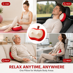 Electric Back Massager with Heating, Electronic Massage & Vibration, Adjustable Lift Back Stretcher Cushion for Home Office Chair, Bed & Sofa, Waist Relaxation Massager with 3 Heat Levels & Auto Modes