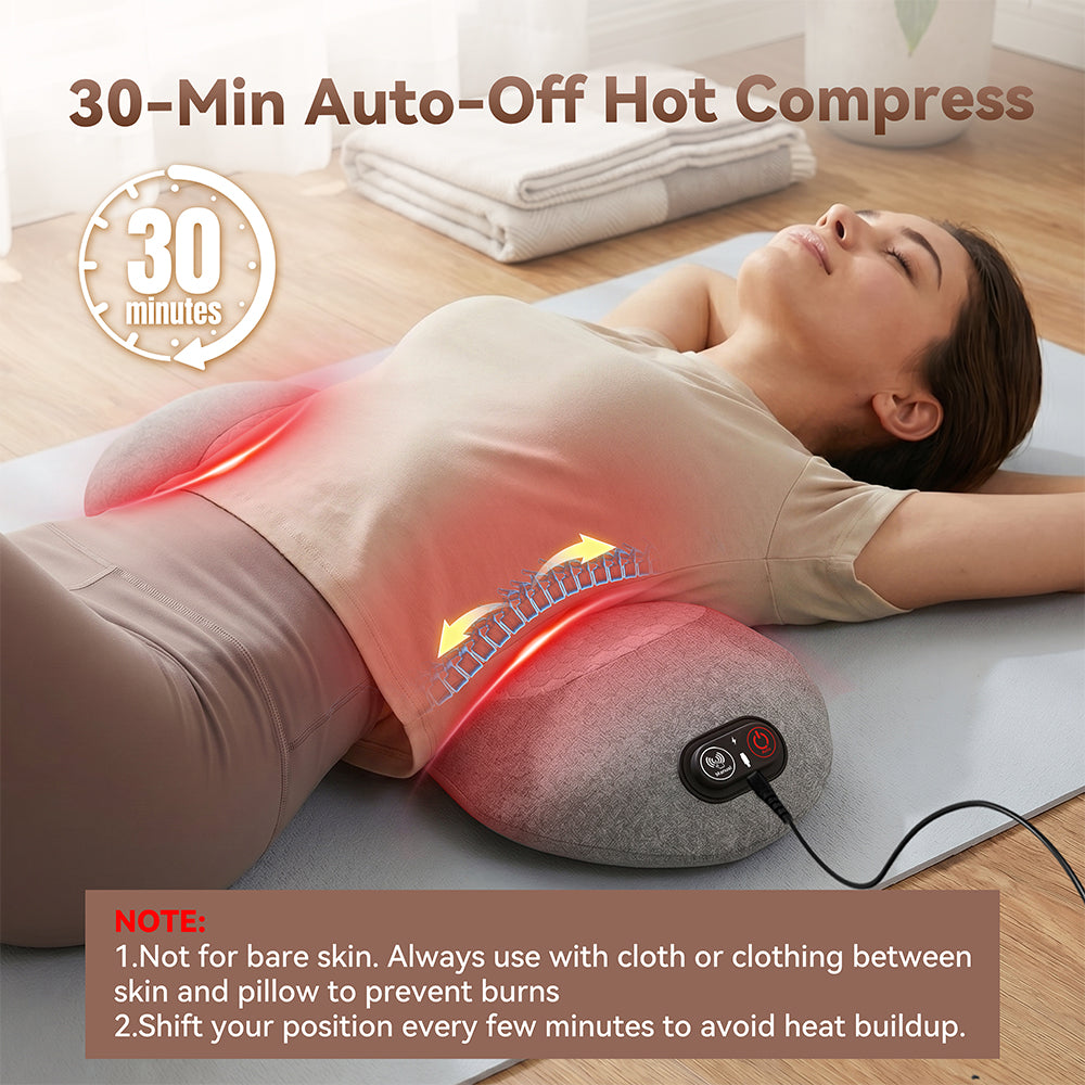3-In-1 Lumbar Support System with Vibration, Heat & Air Cushion Lift - Ergonomic Lower Back Pillow for Office Chair And Car to Soothe Stiffness And Muscle