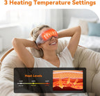 Heated Eye Mask Cordless Relieves Dry Eyes Fatigue, Blepharitis & Stye | Premium Fabric Skin-Friendly,Cordless，3 Heat Settings, Rechargeable, Ideal Gift for Women Men