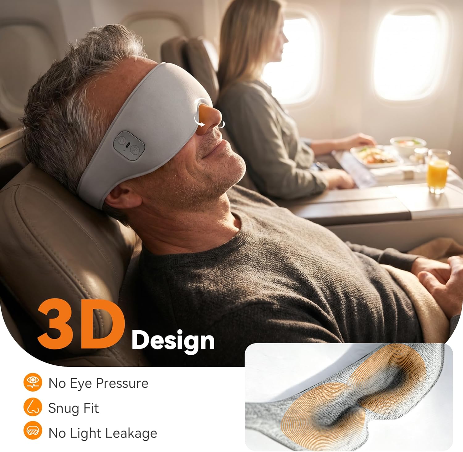 Heated Eye Mask Cordless Relieves Dry Eyes Fatigue, Blepharitis & Stye | Premium Fabric Skin-Friendly,Cordless，3 Heat Settings, Rechargeable, Ideal Gift for Women Men