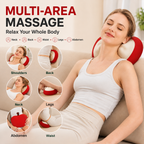 Electric Back Massager with Heating, Electronic Massage & Vibration, Adjustable Lift Back Stretcher Cushion for Home Office Chair, Bed & Sofa, Waist Relaxation Massager with 3 Heat Levels & Auto Modes