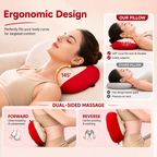 Electric Back Massager with Heating, Electronic Massage & Vibration, Adjustable Lift Back Stretcher Cushion for Home Office Chair, Bed & Sofa, Waist Relaxation Massager with 3 Heat Levels & Auto Modes